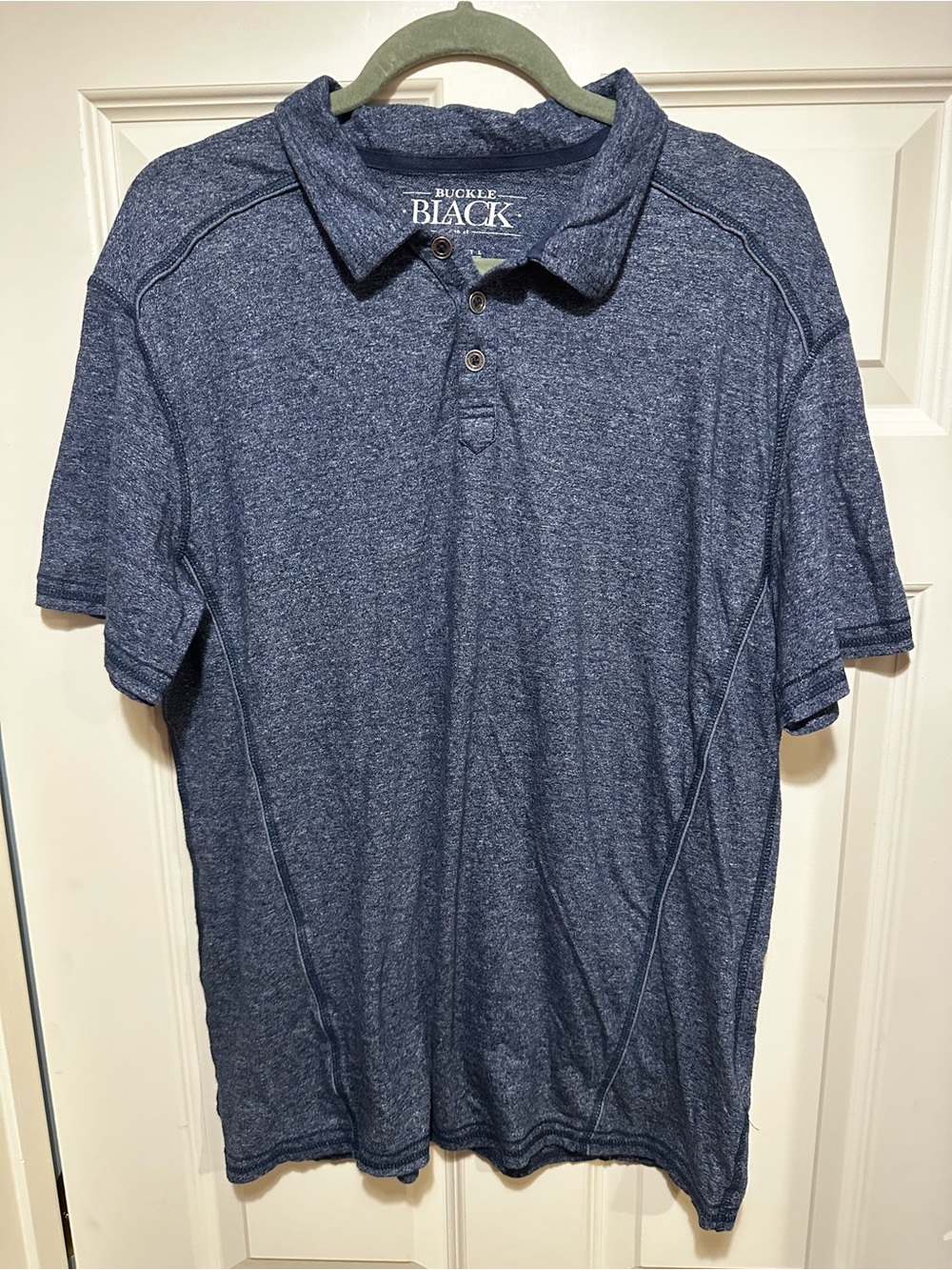 Blue Men's Buckle Black Shirt LG